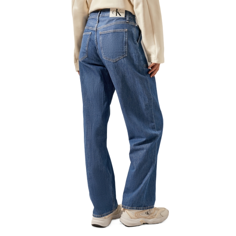 (Women) CALVIN KLEIN  Retro High-Waisted Loose Fit Denim Jeans Blue. J223955 圖 5