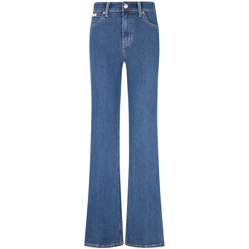 (Women) CALVIN KLEIN  Retro High-Waisted Straight Jeans Blue Sweat-Wicking J224402 圖 2