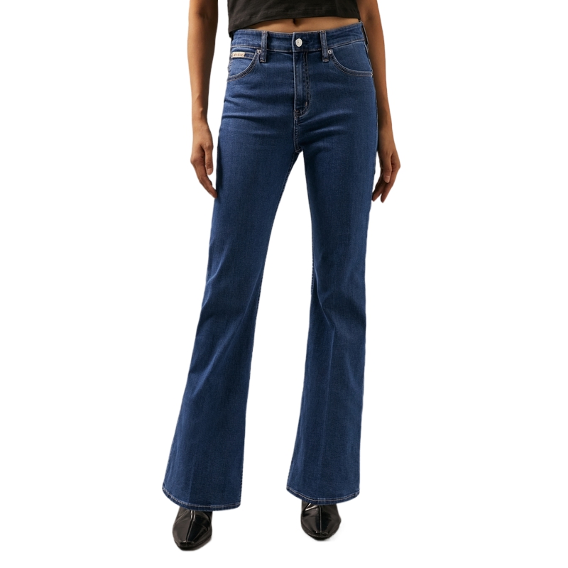 (Women) CALVIN KLEIN  Retro High-Waisted Straight Jeans Blue Sweat-Wicking J224402 圖 4