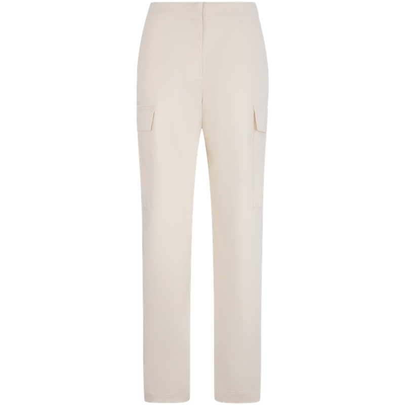 (Women) Calvin Klein  Retro Straight-Leg Casual Pants Oatmeal White. 40WK627