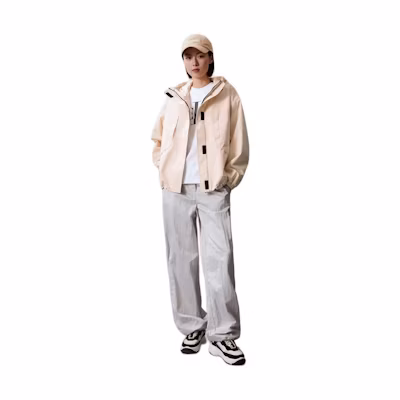 (Women) CALVIN KLEIN Solid Zip-Up Hoodie Jacket Pale Yellow J223844-TCY
