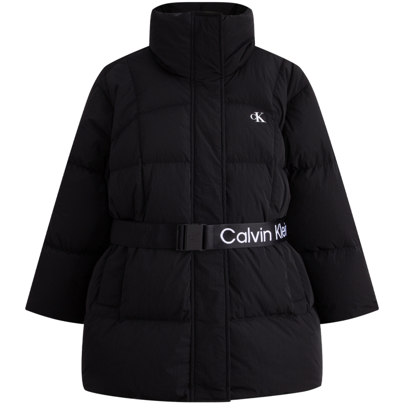 (Women) Calvin Klein  Space Black Down Jacket with Buckle Waist and High Collar. J222497 圖 2