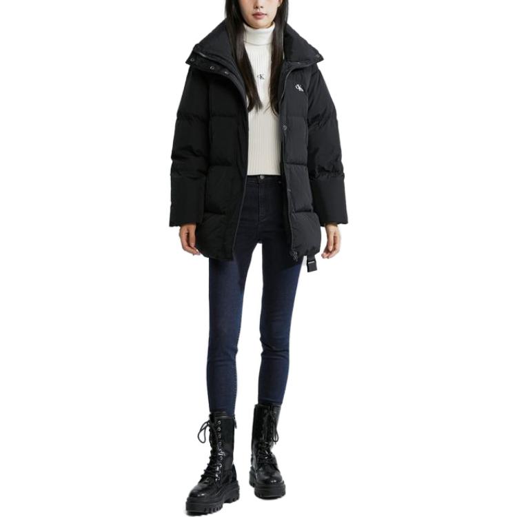 (Women) Calvin Klein  Space Black Down Jacket with Buckle Waist and High Collar. J222497 圖 5