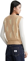 (W) CALVIN KLEIN Baju V-Neck Knit Berlapis Ivory Kuning Gaya Kasual. J222942 Purchase (W) CALVIN KLEIN Baju V-Neck Knit Berlapis Ivory Kuning Gaya Kasual. J222942