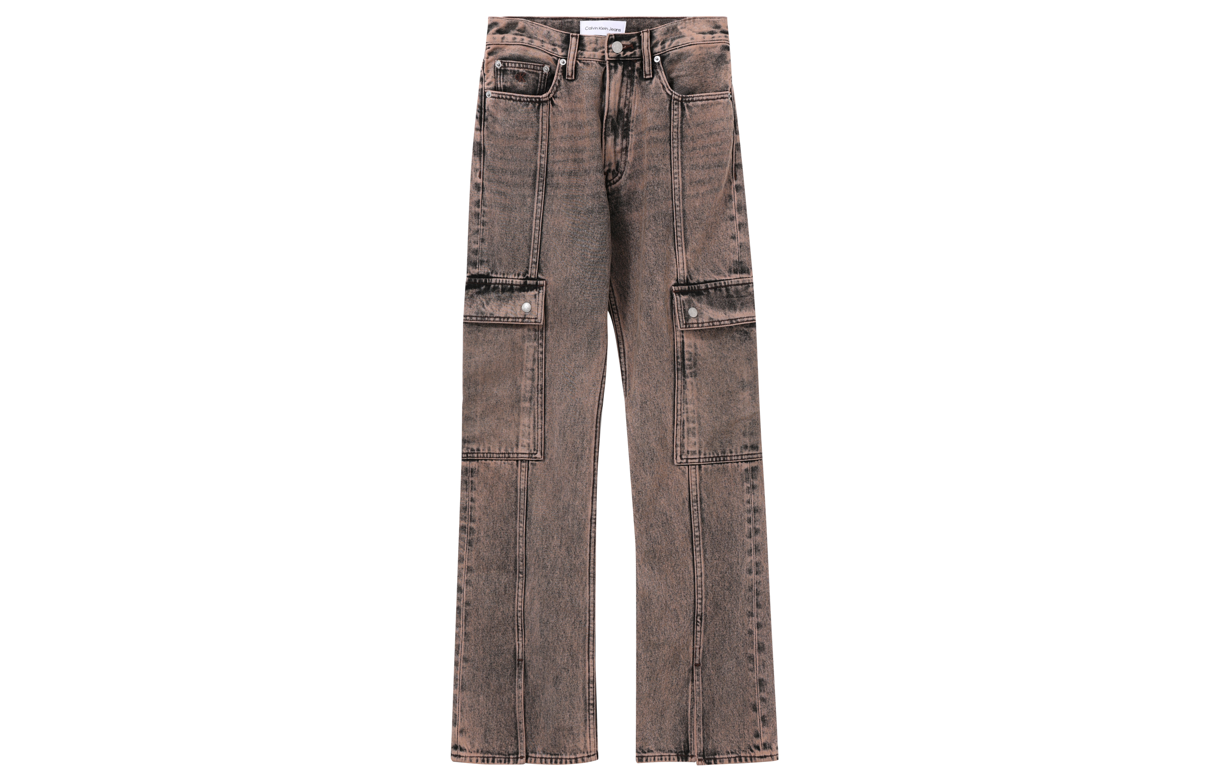 (Women) CALVIN KLEIN  Vintage Brown Flared Denim Jeans with Pockets. J222398-1A4