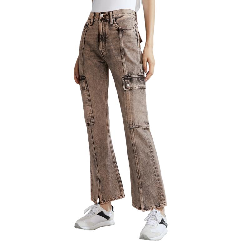 Shop (W) CALVIN KLEIN Vintage Brown Flared Denim Jeans dengan Kantong. J222398-1A4