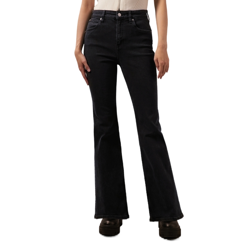 (Women) Calvin Klein  Vintage High-Waist Straight-Leg Washed Black Jeans. J223947 圖 4
