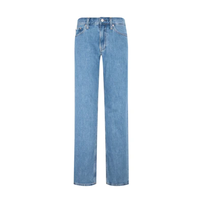 (Women) Calvin Klein Vintage Low-Waist Straight Leg Jeans Light Blue Denim. J223698
