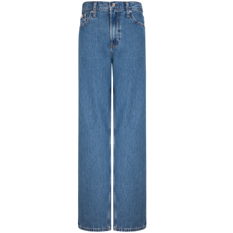 (Women) Calvin Klein  Vintage Wide-Leg Denim Jeans Light Blue Casual Essentials. 40WK819