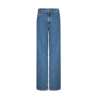 (Women) Calvin Klein Vintage Wide-Leg Denim Jeans Light Blue Casual Essentials. 40WK819