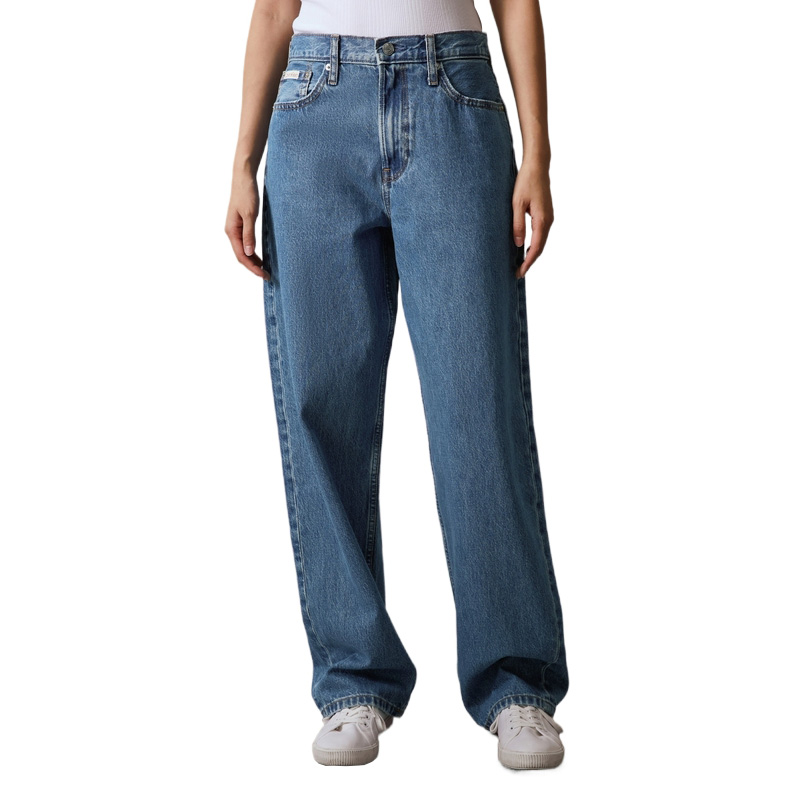 Purchase (W) Calvin Klein Vintage Wide-Leg Jeans Biru Muda Kasual Esensial. 40WK819