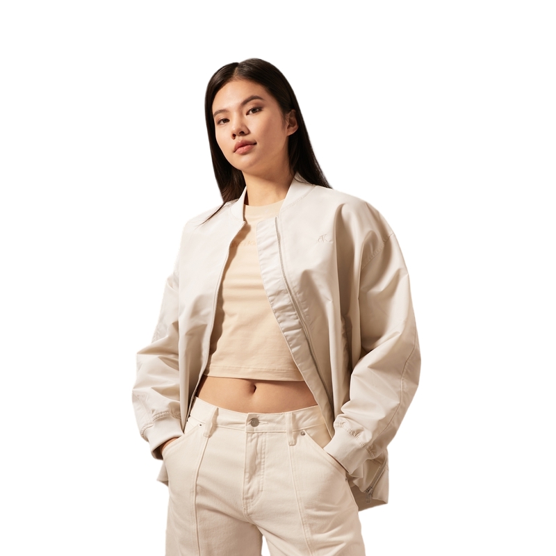 Shop (W) Calvin Klein Jaket Baseball Waterproof dengan Resleting dan Kerah. J224361