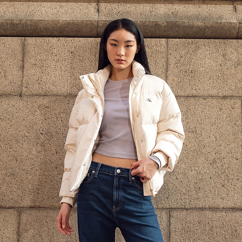 Cheap (W) Calvin Klein 防水羽絨外套絨毛領設計 J224788