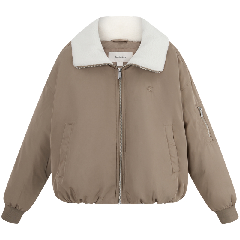 (Women) Calvin Klein  Waterproof Vintage Sherpa-Collar Down Jacket. J224592