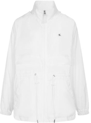 (Women) CALVIN KLEIN White Hooded Jacket with Embroidered Logo and Drawstring Waist J218892-YAF Order (Women) CALVIN KLEIN White Hooded Jacket with Embroidered Logo and Drawstring Waist J218892-YAF