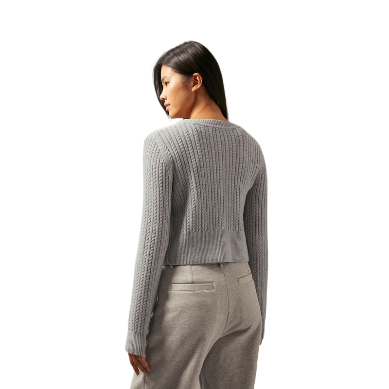 (Women) Calvin Klein  Wool Blend Cable Knit Button Cardigan Sweater. J224570 圖 11