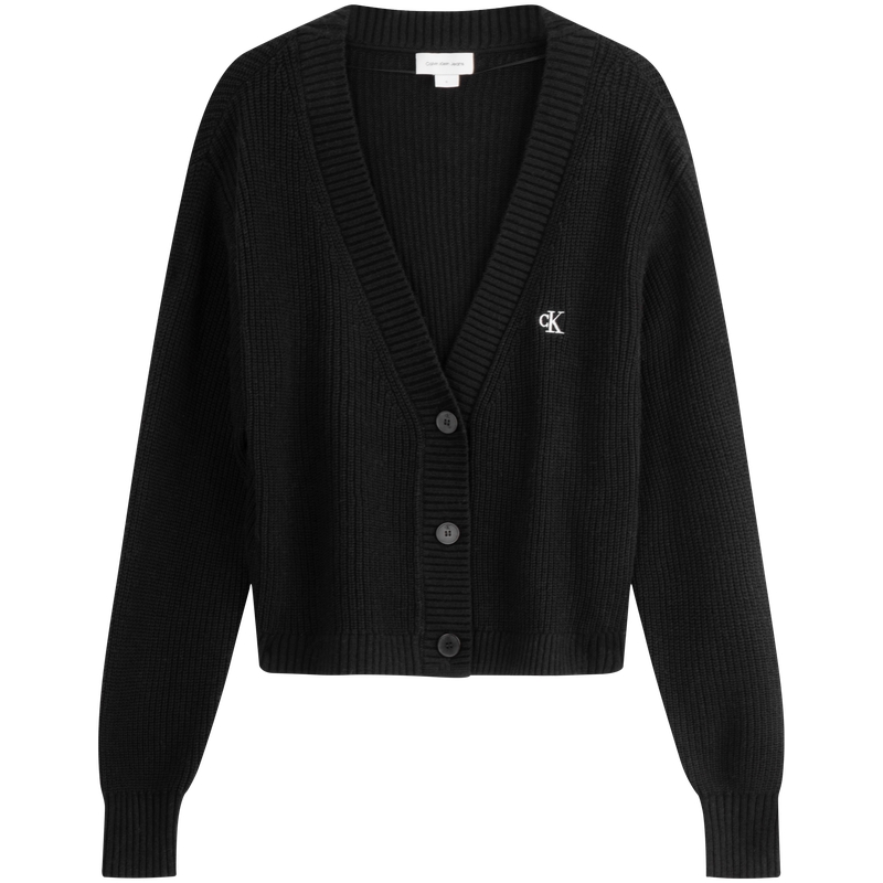 (Women) Calvin Klein  Wool Blend V-Neck Button Knit Cardigan Sweater. J224775