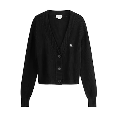 (Women) Calvin Klein Wool Blend V-Neck Button Knit Cardigan Sweater. J224775