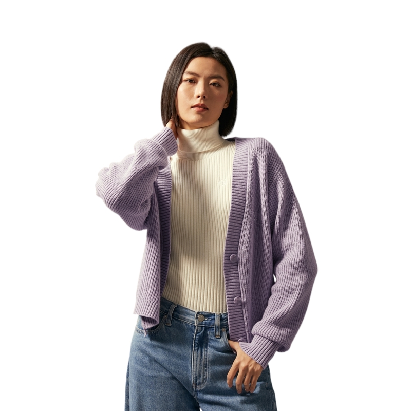 (Women) Calvin Klein  Wool Blend V-Neck Button Knit Cardigan Sweater. J224775 圖 16