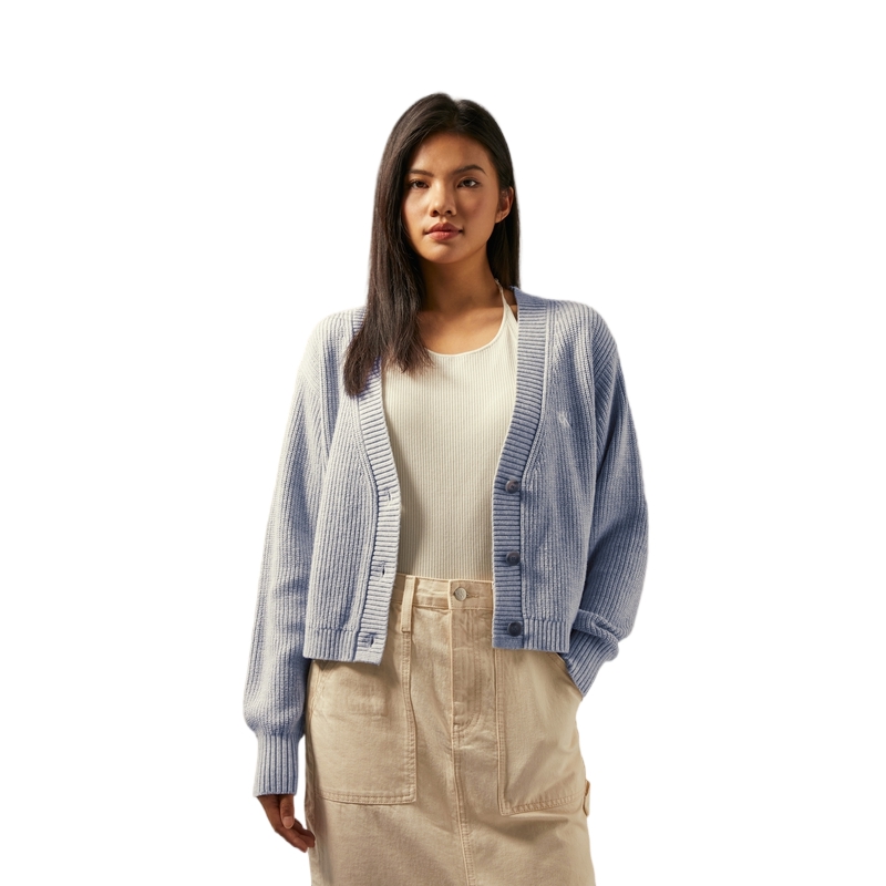 (Women) Calvin Klein  Wool Blend V-Neck Button Knit Cardigan Sweater. J224775 圖 4