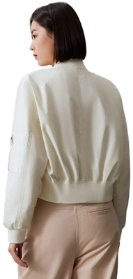 (W) 卡尔文·克莱秋季字母印花宽松飞行员夹克 J223496 1