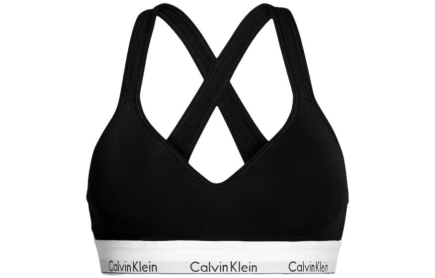 (Women) Calvin Klein Colorblock Logo Sleeveless Sports Bra - Black QF1654-001