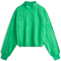 (Women) Calvin Klein Cotton Half-Zip Pullover Sweatshirt Green J222298LGP (Women) Calvin Klein Cotton Half-Zip Pullover Sweatshirt Green J222298LGP