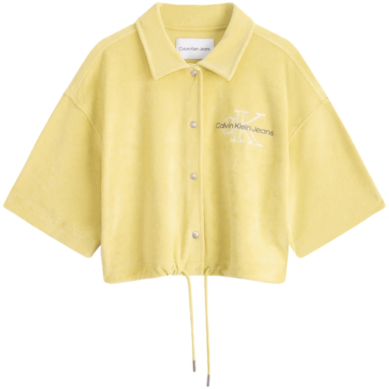 women-calvin-klein-cropped-embroidered-polo-short-sleeve-sweatshirt-jasmine-yellow-zw-02480