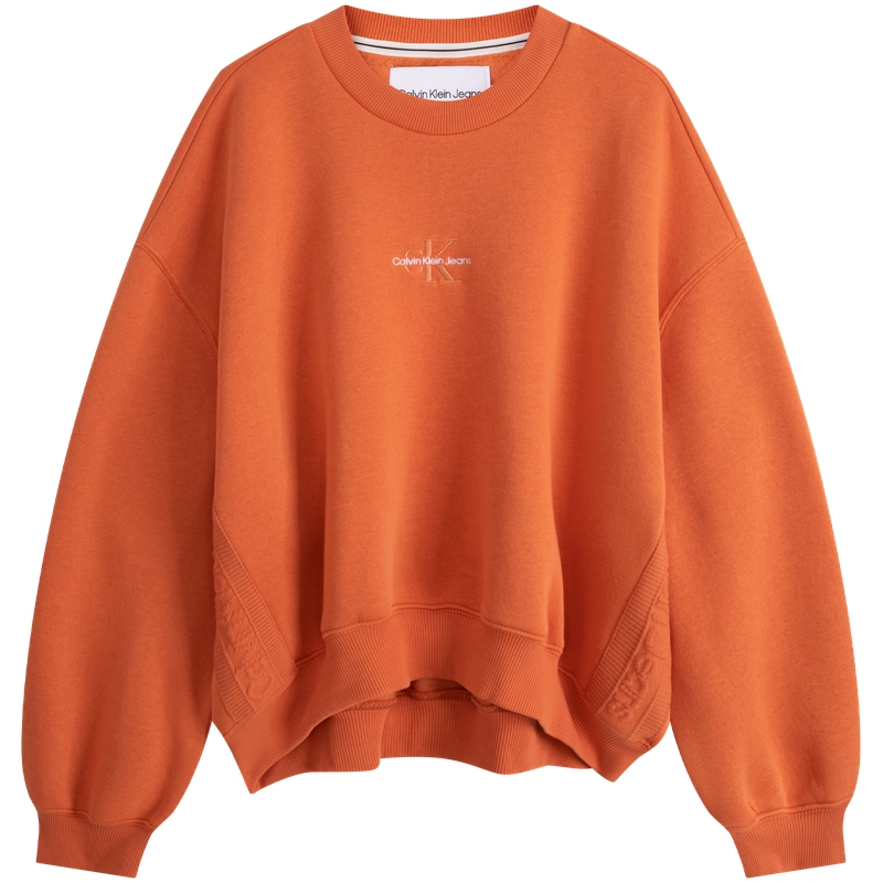 (Women) Calvin Klein Embroidered Logo Fleece Crewneck Sweatshirt J223410