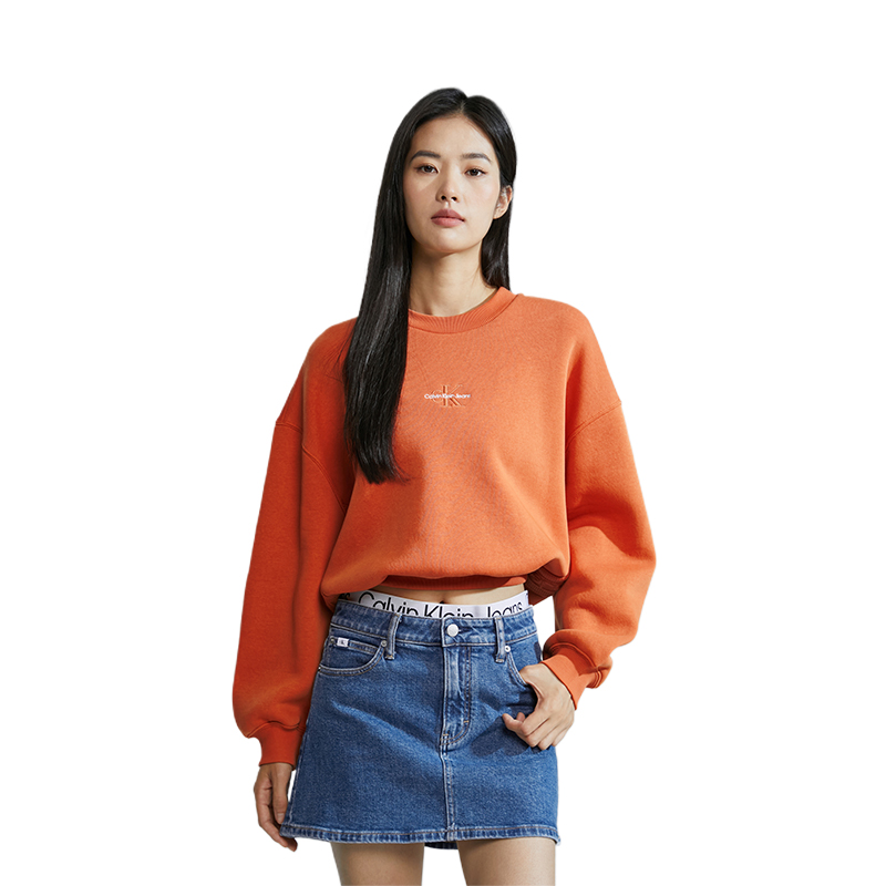 Purchase (W) 卡尔文克莱恩刺绣标志羊毛圆领卫衣 J223410