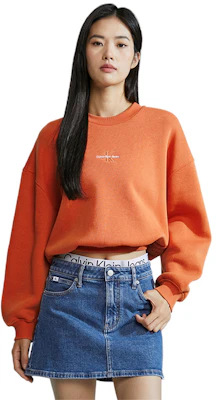 (W) 卡尔文克莱恩刺绣标志羊毛圆领卫衣 J223410 Purchase (W) 卡尔文克莱恩刺绣标志羊毛圆领卫衣 J223410