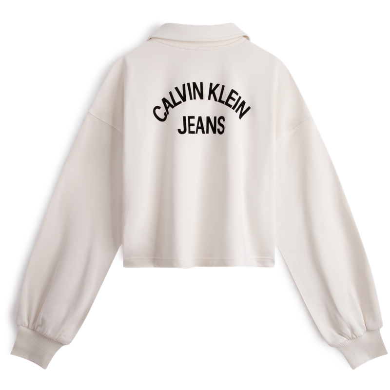 Lookbook (W) 卡尔文克莱因字母半门襟奶白色长袖卫衣 J222301