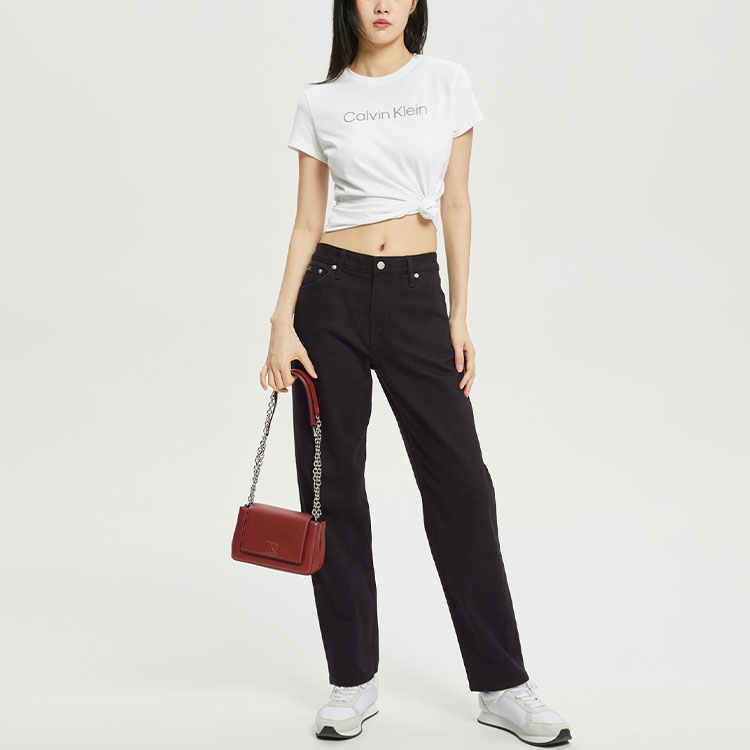 Shop (W) カルバン・クライン FW22 ソリッドブラックカジュアルジーンズ J220562-1BY