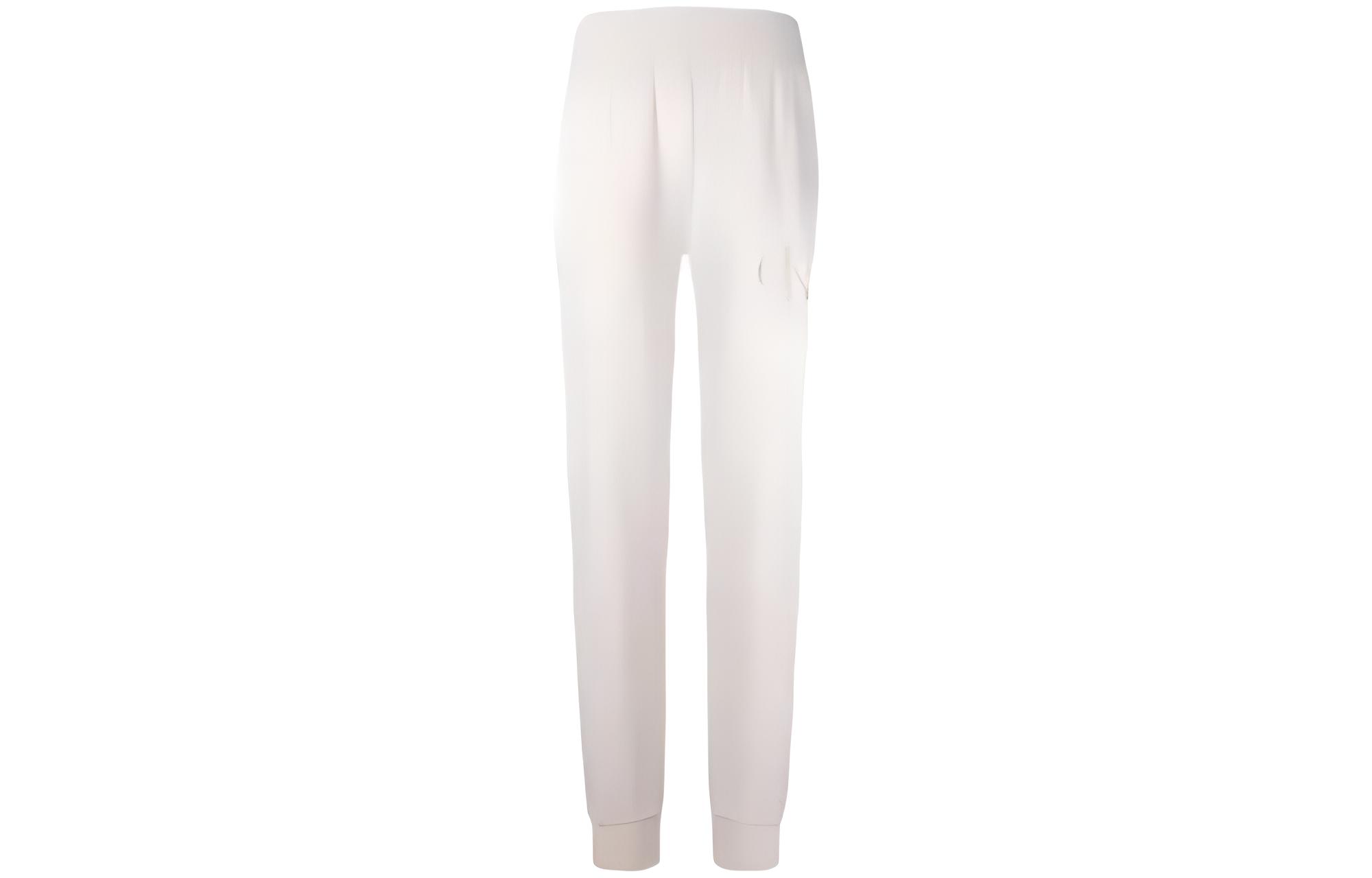 (Women) Calvin Klein FW23  Solid Elastic Jogger Knit Pants - Milky White J222819