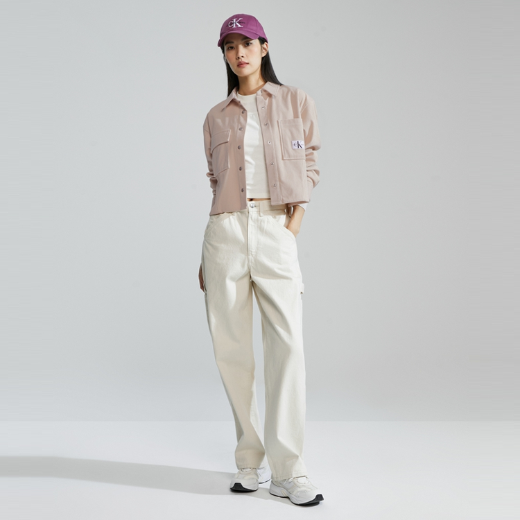 Shop (W) Calvin Klein FW23 Baju Lengan Panjang Solid Square Neck - Merah Rouge. J222387