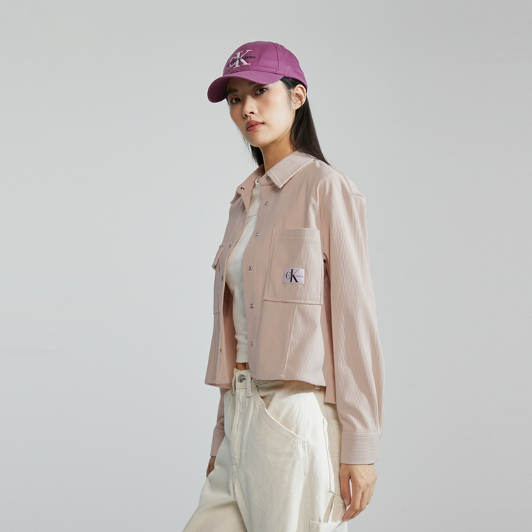 Purchase (W) Calvin Klein FW23 Baju Lengan Panjang Solid Square Neck - Merah Rouge. J222387