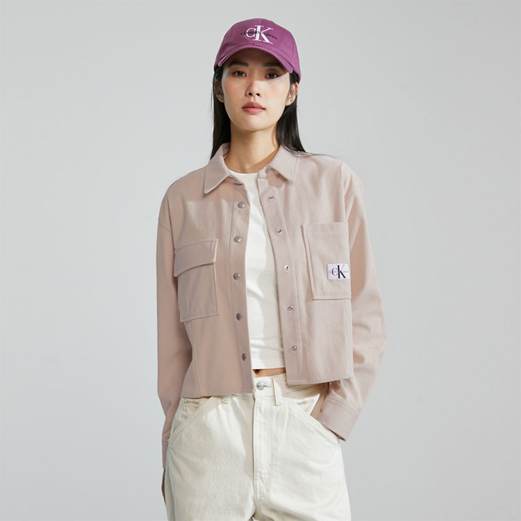 Details for (W) Calvin Klein FW23 Baju Lengan Panjang Solid Square Neck - Merah Rouge. J222387