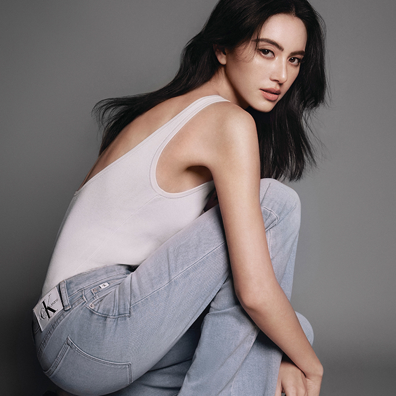 (Women) Calvin Klein High-Waist Light Blue Flare Vintage Straight Jeans Women. J223366 圖 4