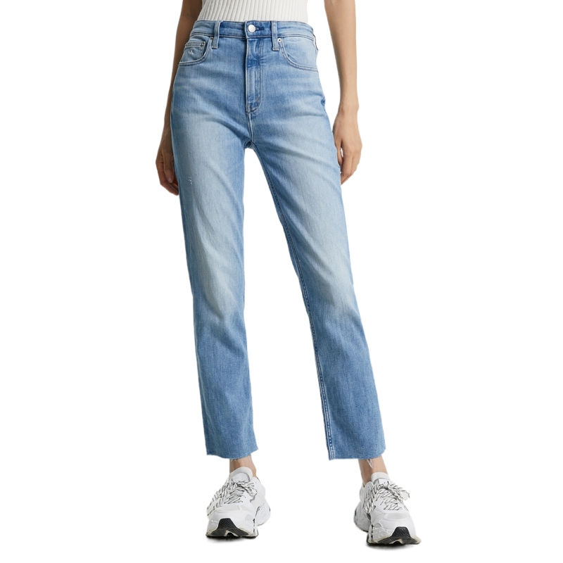 (Women) Calvin Klein High-Waist Slim Straight Cut Jeans Light Blue  Casual Fashion J223174-1AA 圖 4