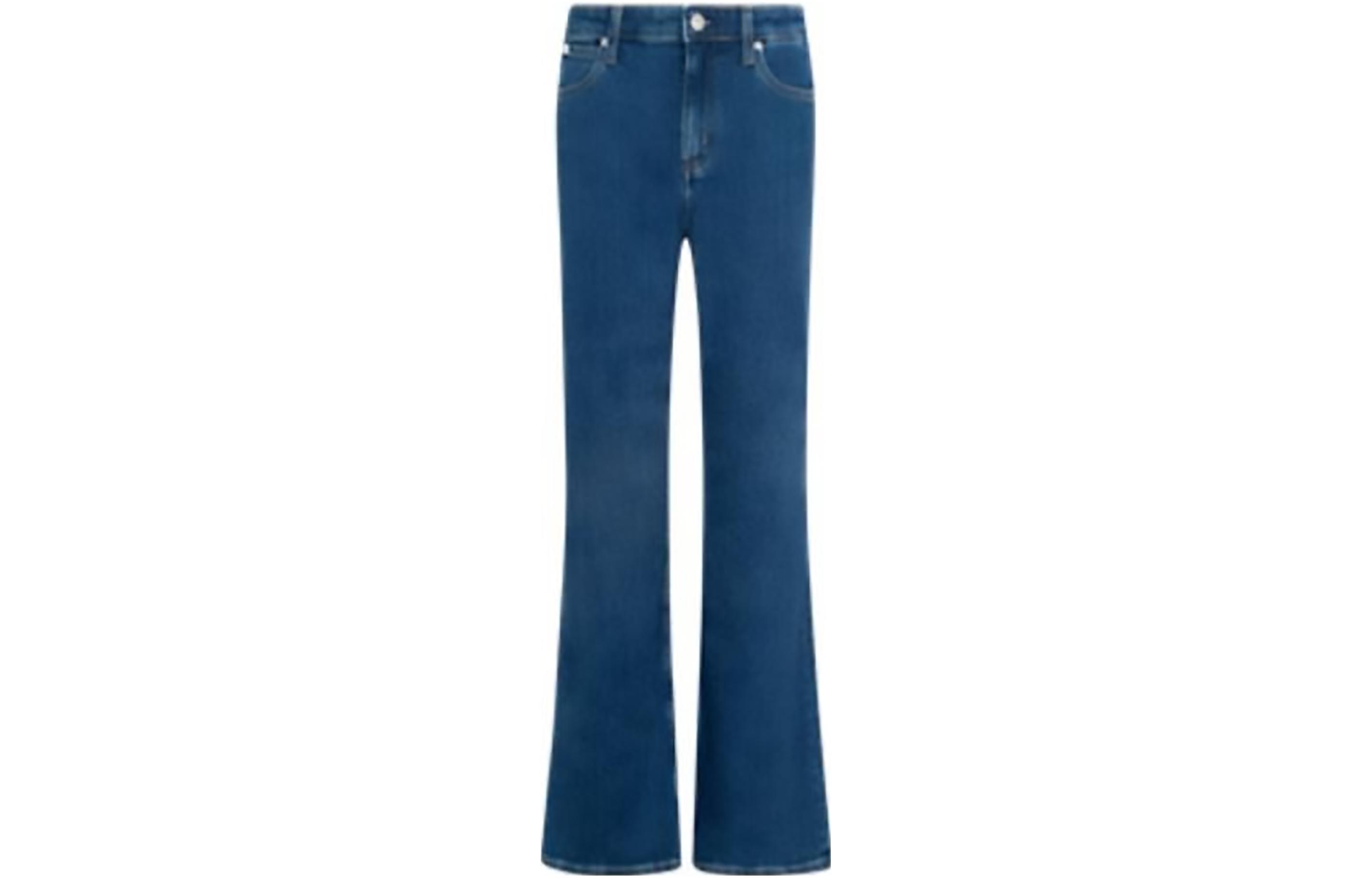 Order (W) Calvin Klein Jeans High-Waist Straight Leg Wanita - Biru Tua J221025