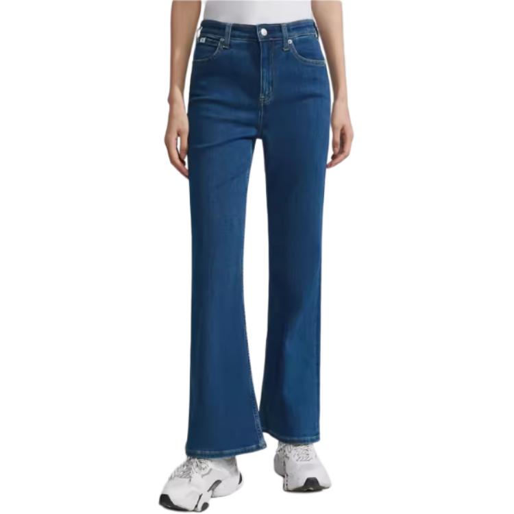 Purchase (W) Calvin Klein Jeans High-Waist Straight Leg Wanita - Biru Tua J221025