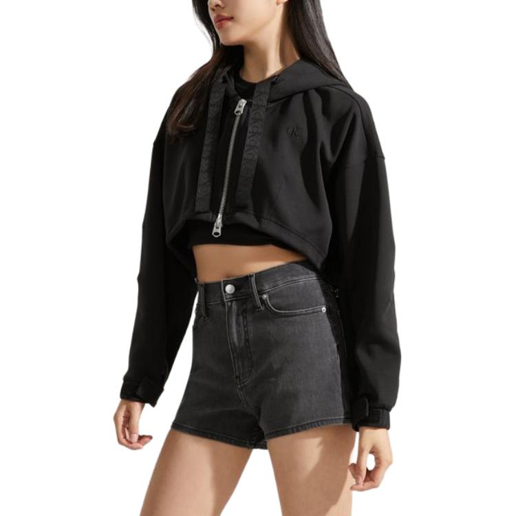 Lookbook (W) Sudadera con cremallera Calvin Klein Jacquard Tape Space Black Mujer. J222938-BEH