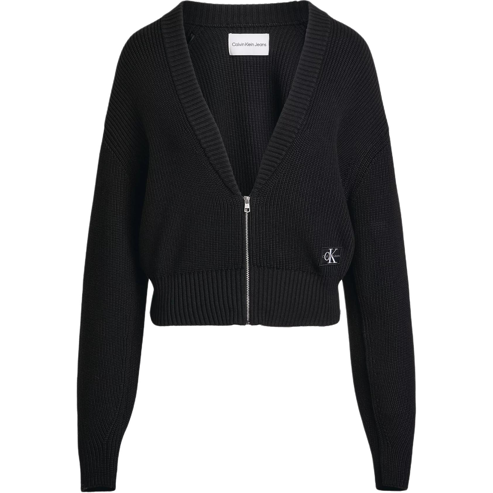 Order (Women) Calvin Klein Jeans  Black V-Neck Knit Sweater Casual Loose Fit. J20J222623-BEH