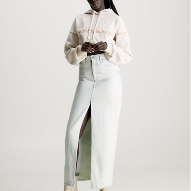 Lookbook (W) Sudadera Calvin Klein Jeans Marfil Relaxed Fit Logo Crewneck. J20J222540-YBI