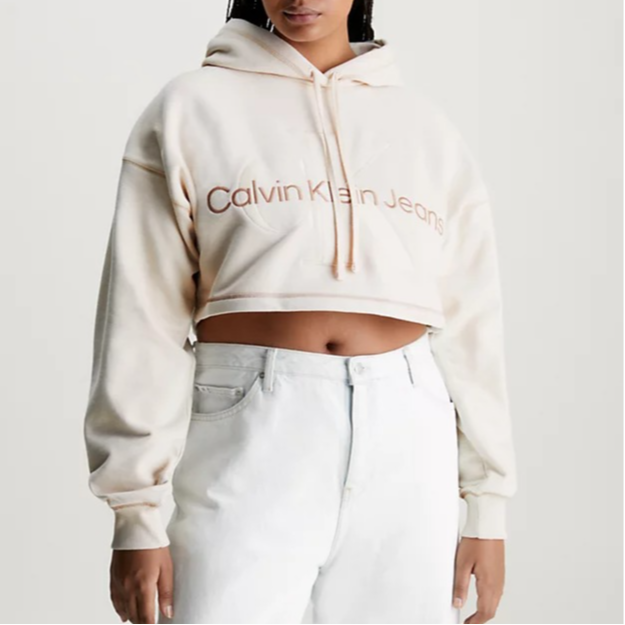 Purchase (W) Sudadera Calvin Klein Jeans Marfil Relaxed Fit Logo Crewneck. J20J222540-YBI