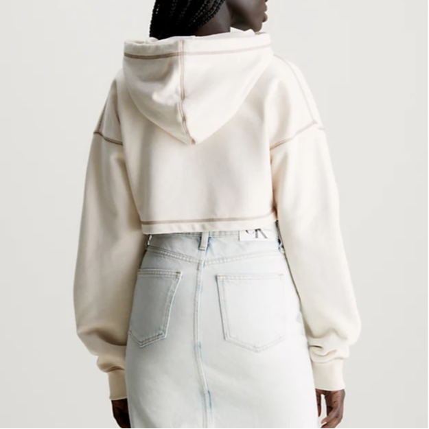 Details for (W) Sudadera Calvin Klein Jeans Marfil Relaxed Fit Logo Crewneck. J20J222540-YBI