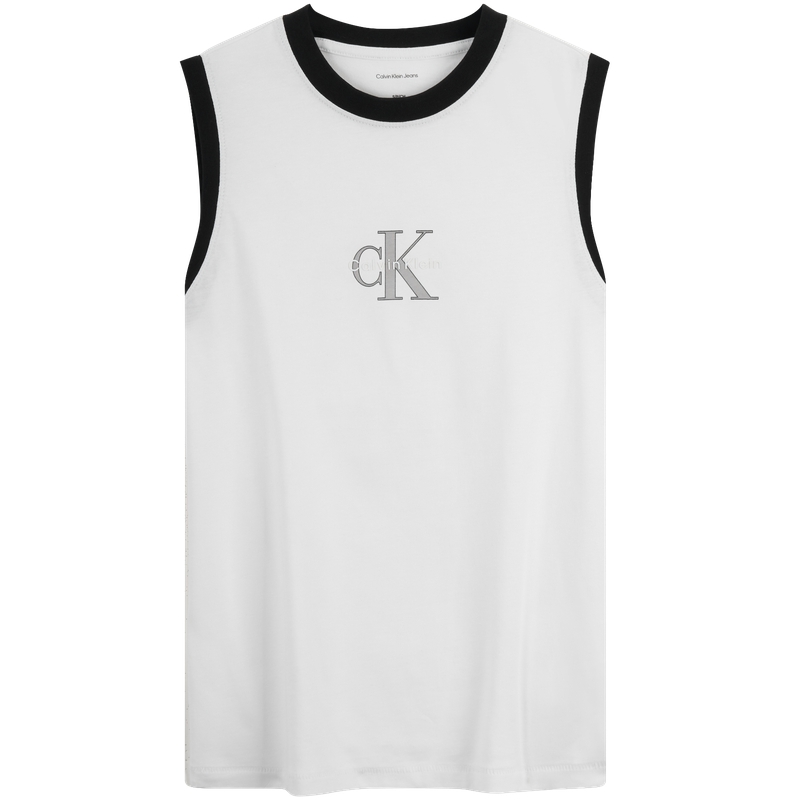 (Women) Calvin Klein Jeans Cotton Colorblock Sleeveless Tank Top Moon White 47B850G