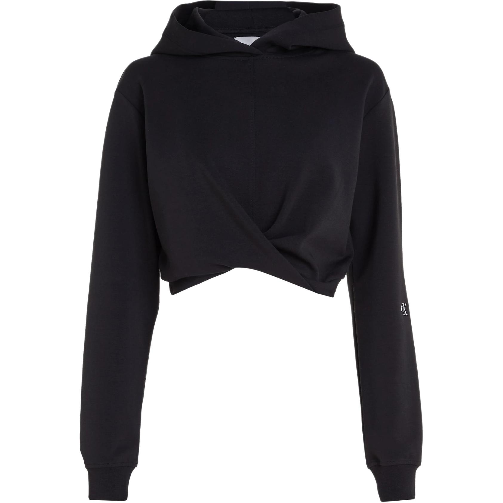 Order (W) 卡尔文克莱因女士黑色极简logo长袖休闲卫衣 J20J222551-BEH