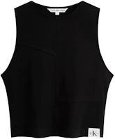 (Women) Calvin Klein Jeans Slim Fit Ribbed Tank Top with Minimalist Logo. J223108 (Women) Calvin Klein Jeans Slim Fit Ribbed Tank Top with Minimalist Logo. J223108