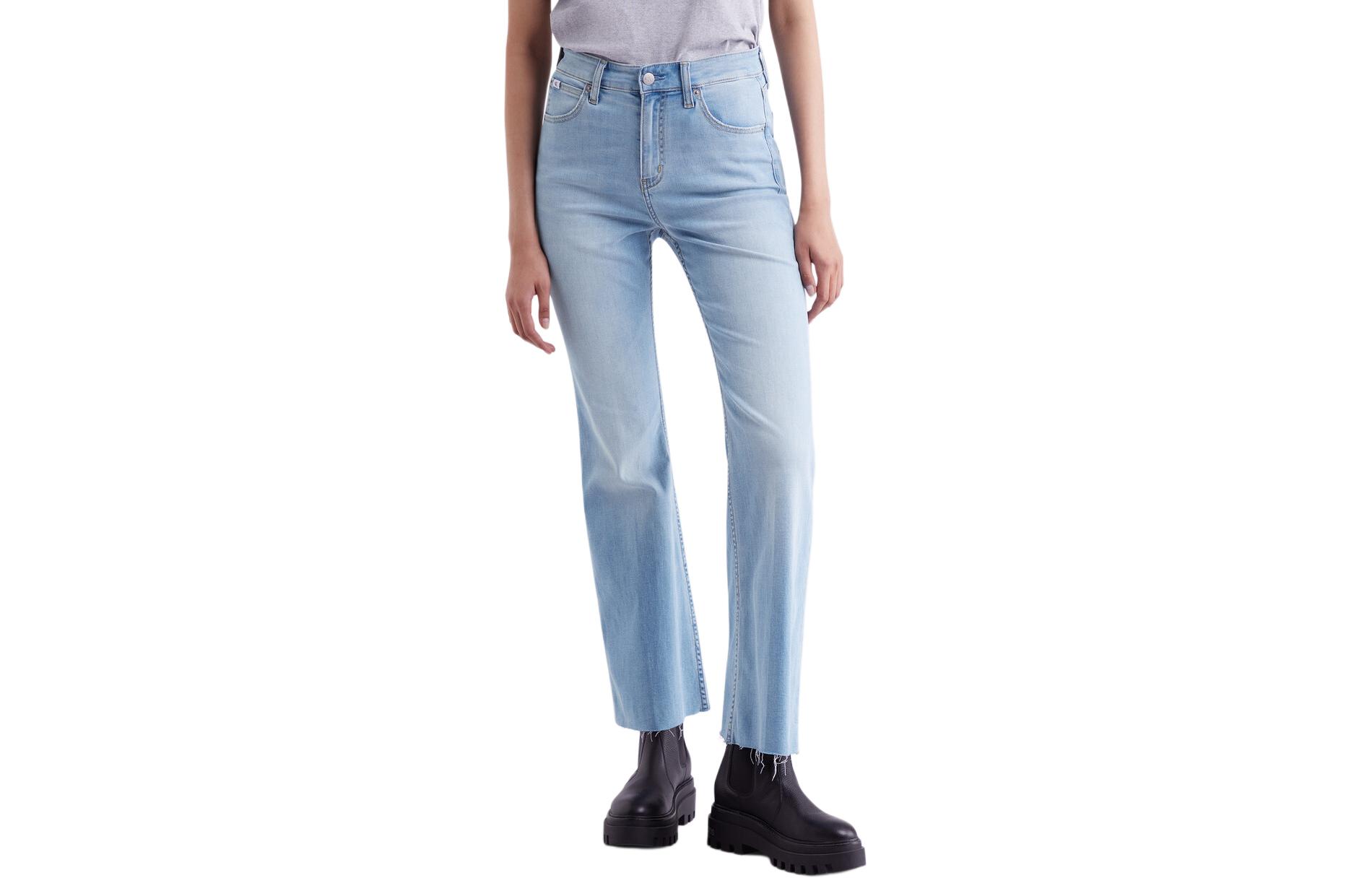 Order (Women) CALVIN KLEIN Jeans SS24 High-Waisted Flared Light Blue Denim Jeans Women J223366-1AA